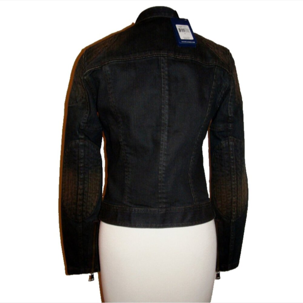 Ralph Lauren Denim Antiqued Motorcycle Jean Jacket - Picture 3 of 7